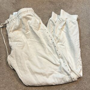DAVID LERNER ELASTIC WAIST PANTS with brass accents